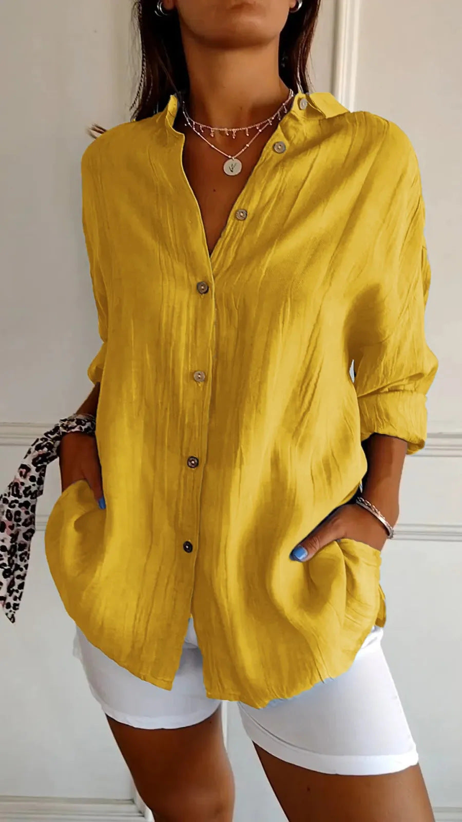 Pleated Lapel Shirt - Noticed One