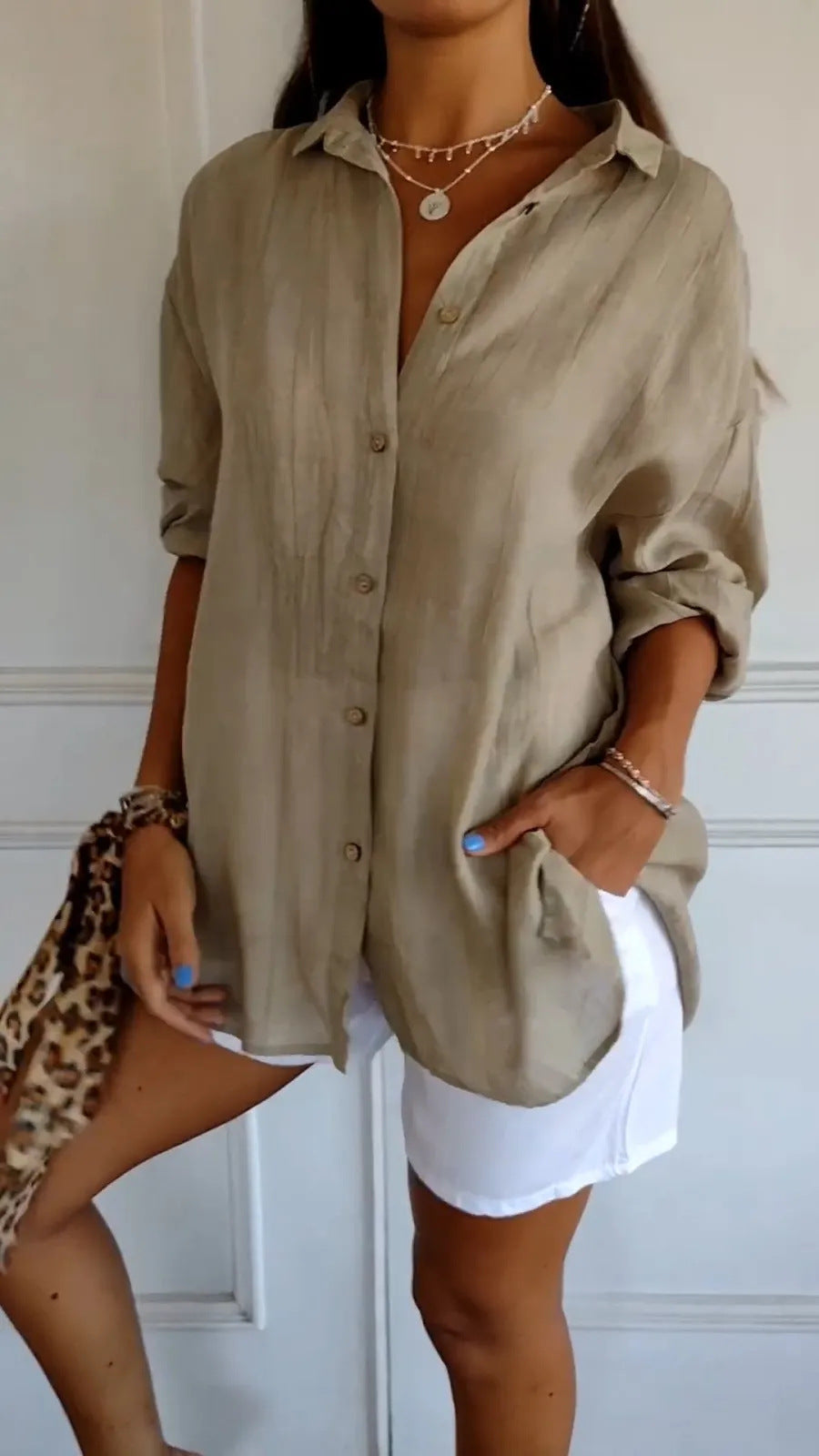 Pleated Lapel Shirt - Noticed One