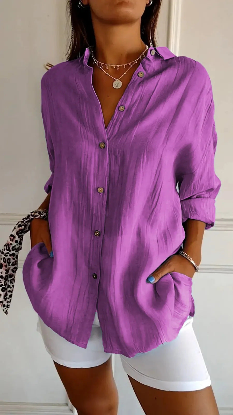 Pleated Lapel Shirt - Noticed One