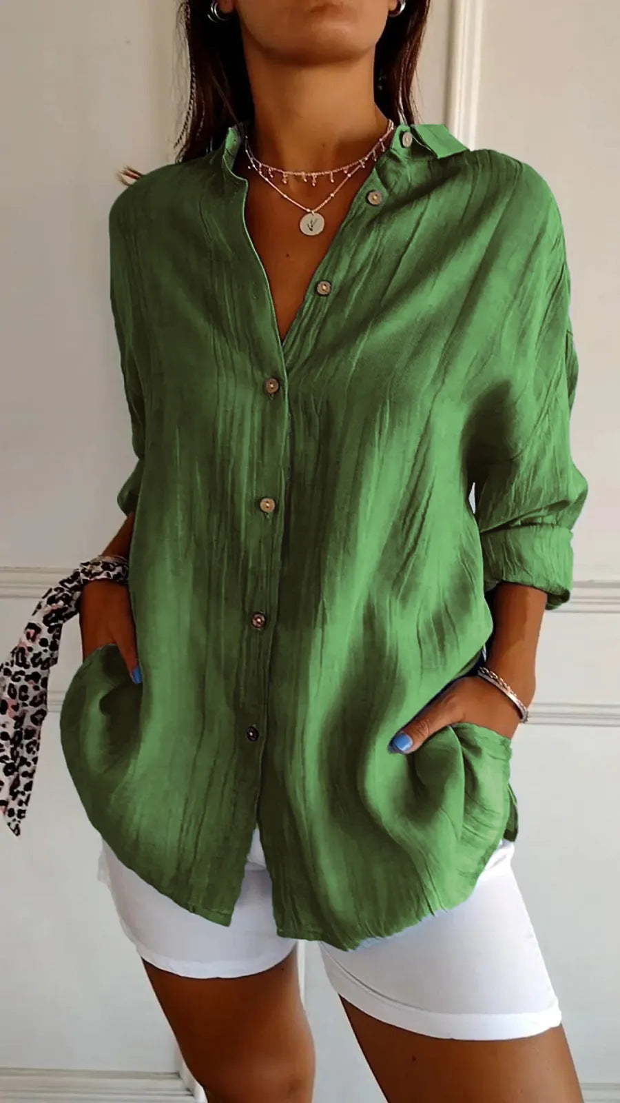 Pleated Lapel Shirt - Noticed One