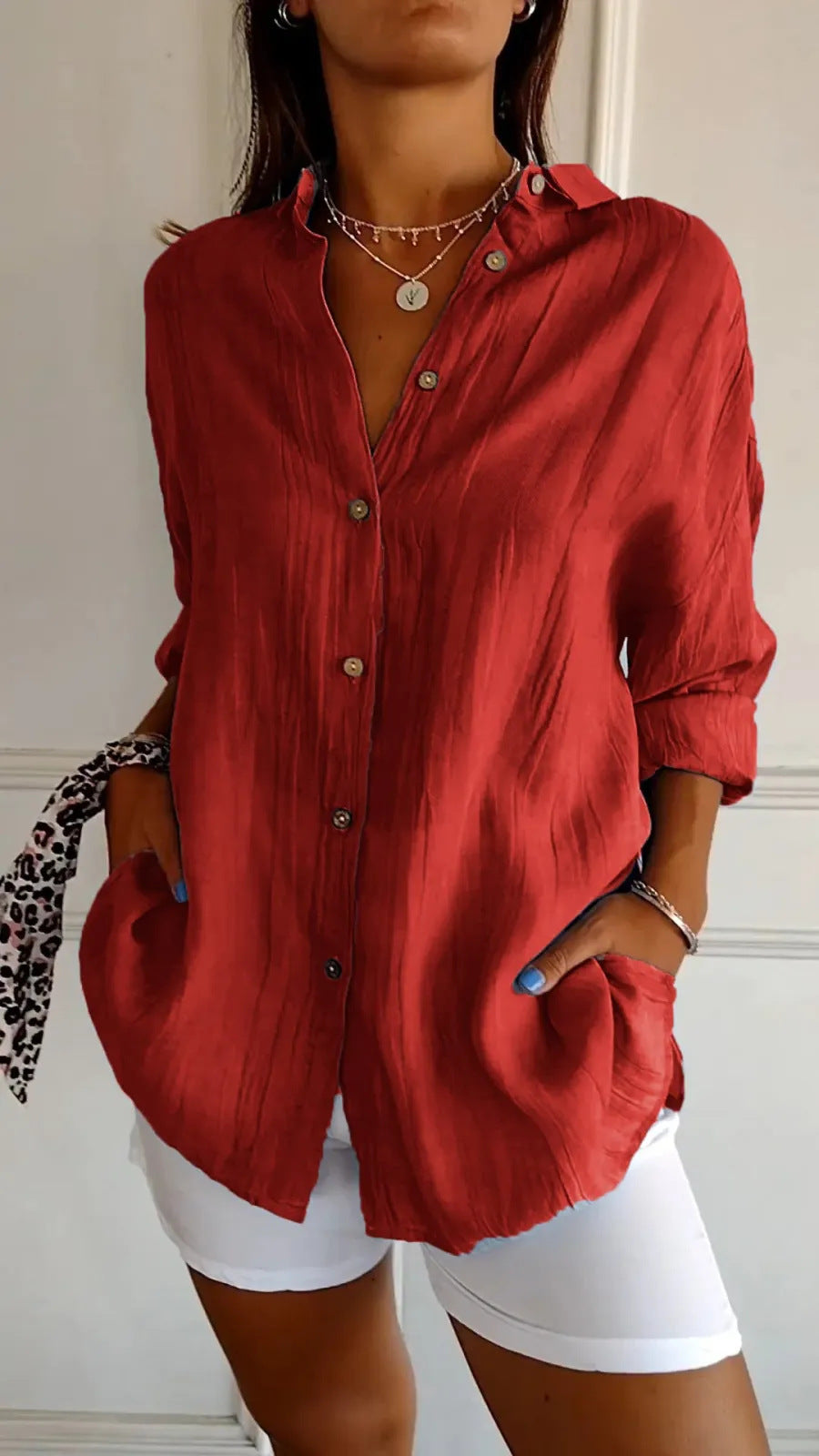 Pleated Lapel Shirt - Noticed One