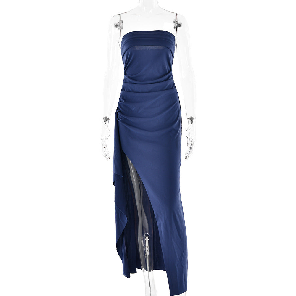 Strapless Pleated Maxi Dress - Noticed One