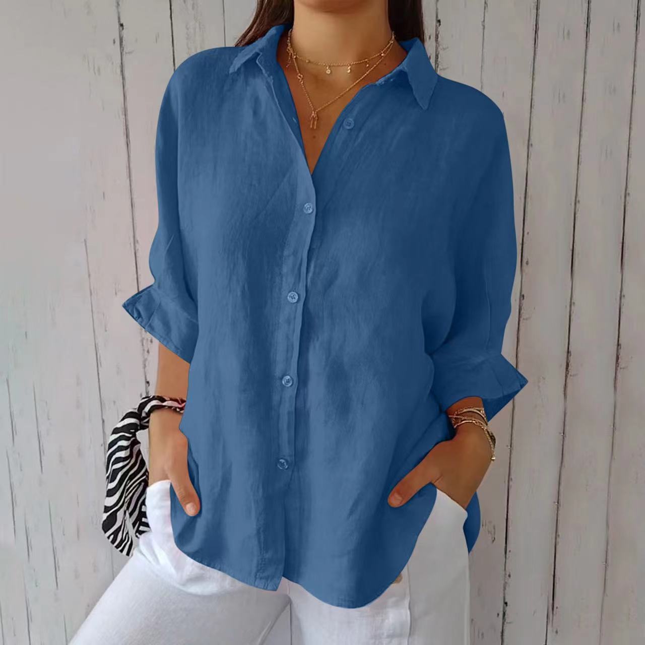 Pleated Lapel Shirt - Noticed One