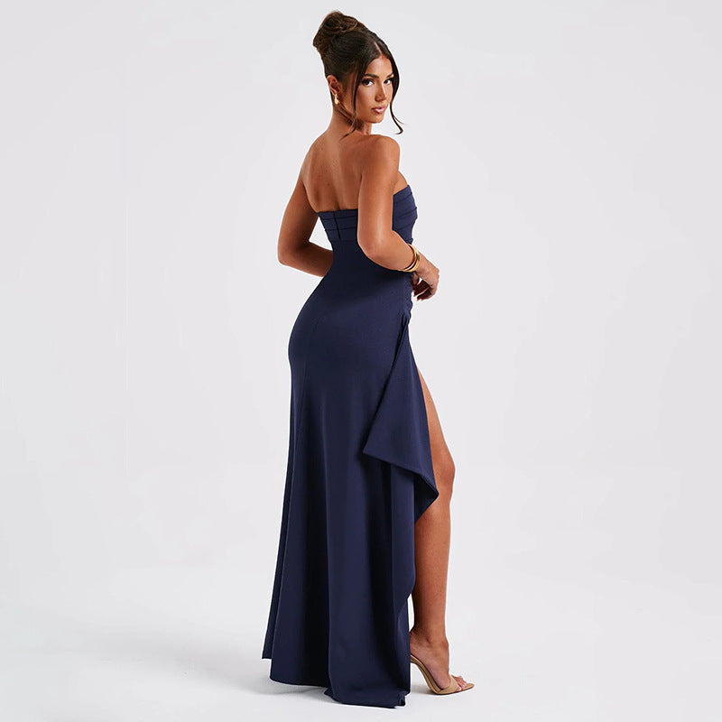 Strapless Pleated Maxi Dress - Noticed One