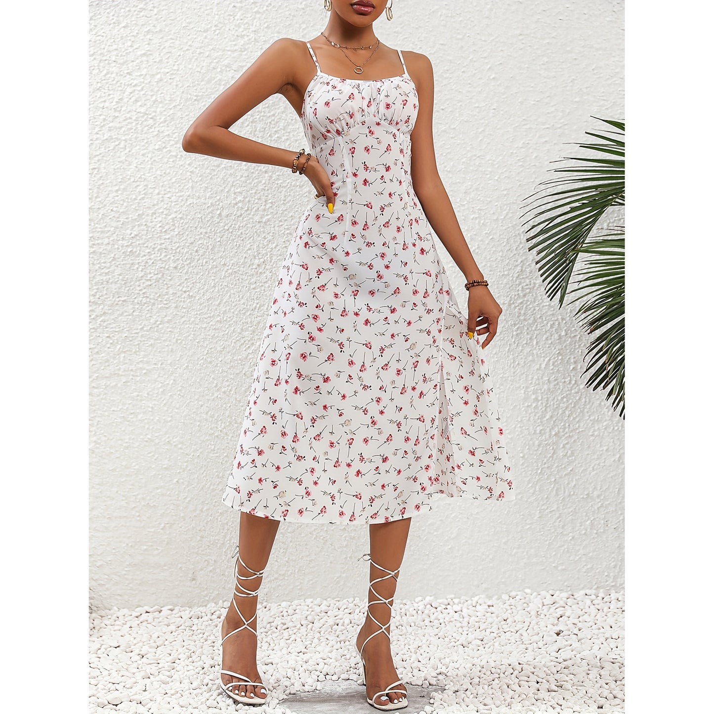 Polka Dot Split Maxi Dress - Noticed One