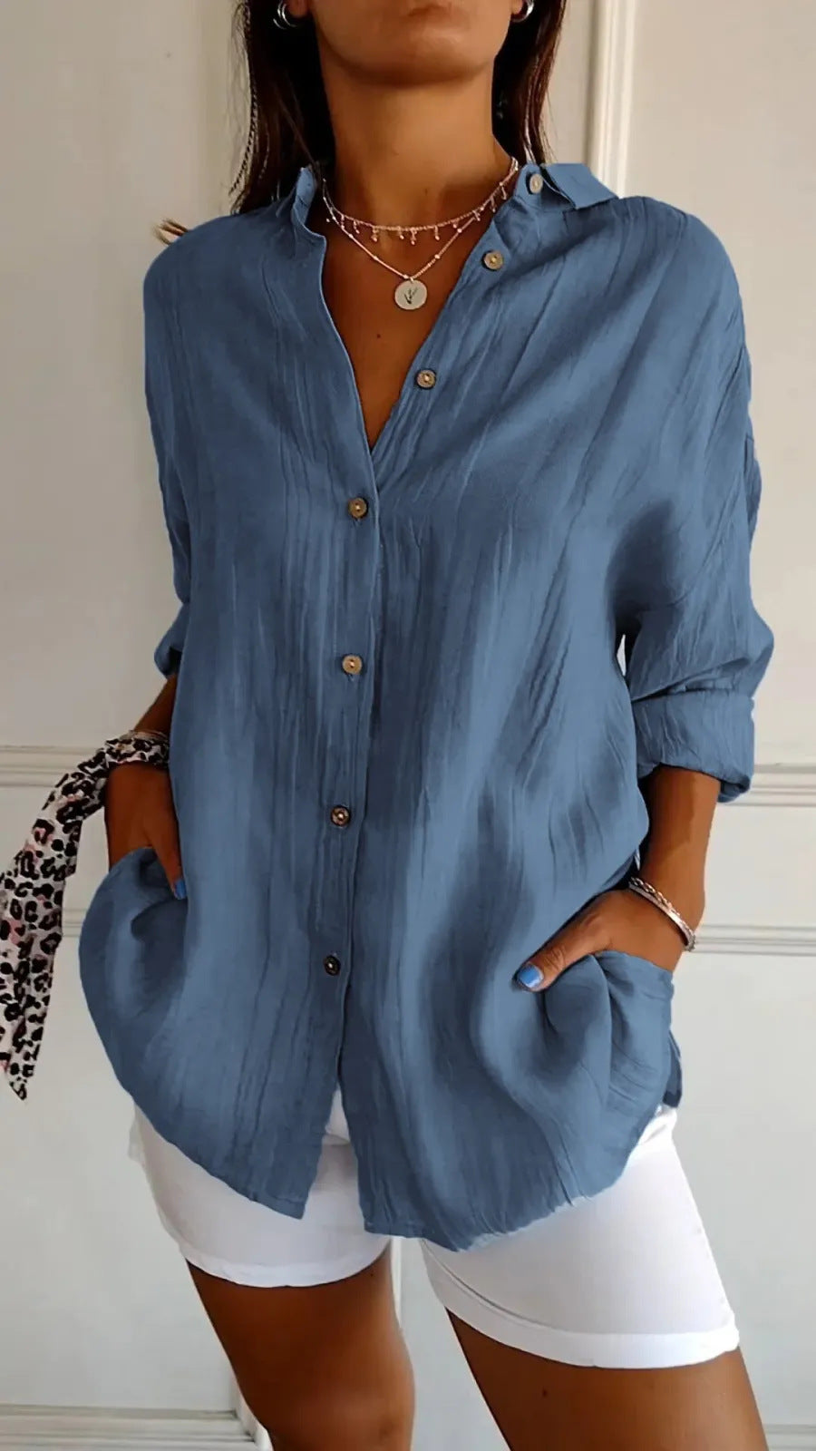 Pleated Lapel Shirt - Noticed One