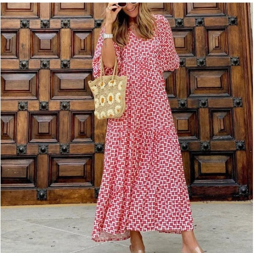 Boho Floral V-Neck Maxi Dress - Noticed One
