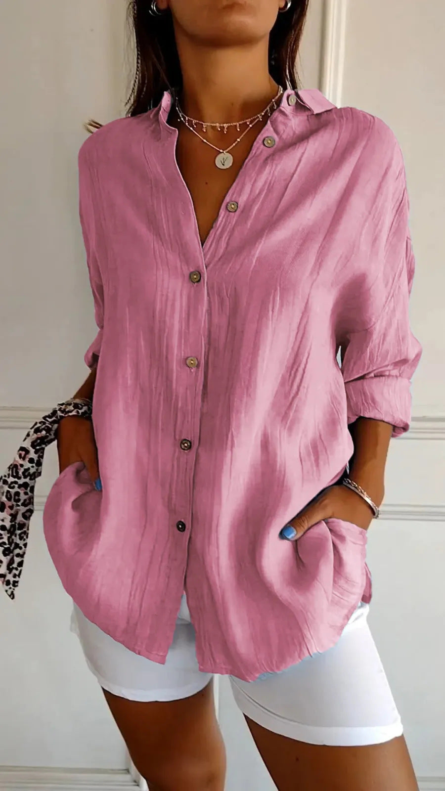 Pleated Lapel Shirt - Noticed One