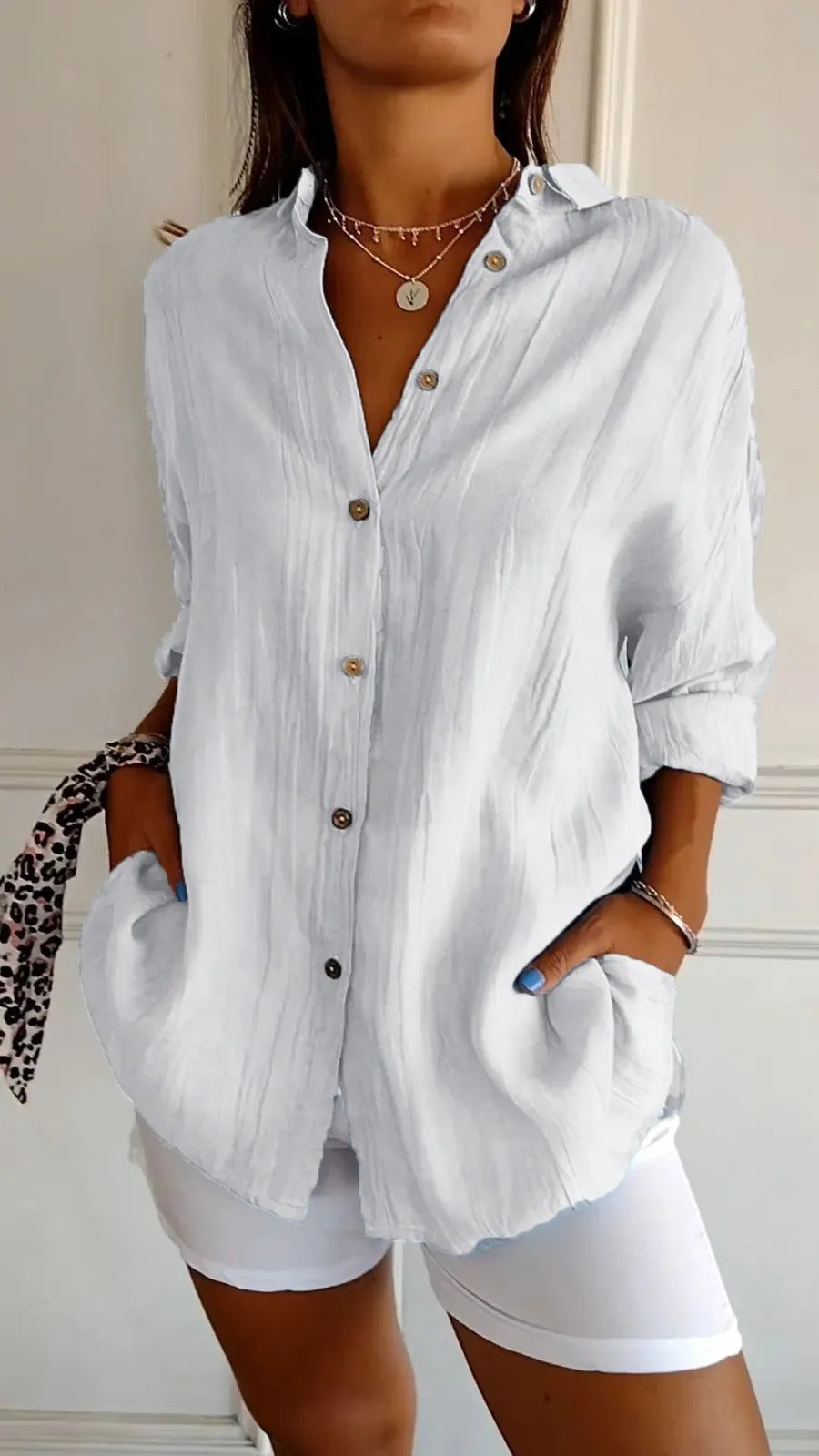 Pleated Lapel Shirt - Noticed One