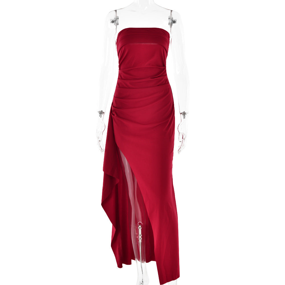 Strapless Pleated Maxi Dress - Noticed One