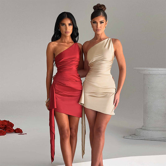 One-Shoulder Backless Mini Dress - Noticed One