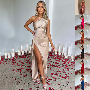 Satin Slit Dress - Noticed One