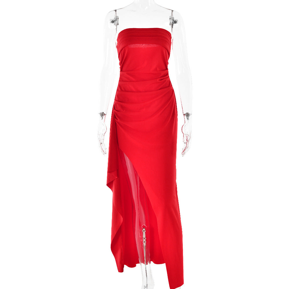 Strapless Pleated Maxi Dress - Noticed One